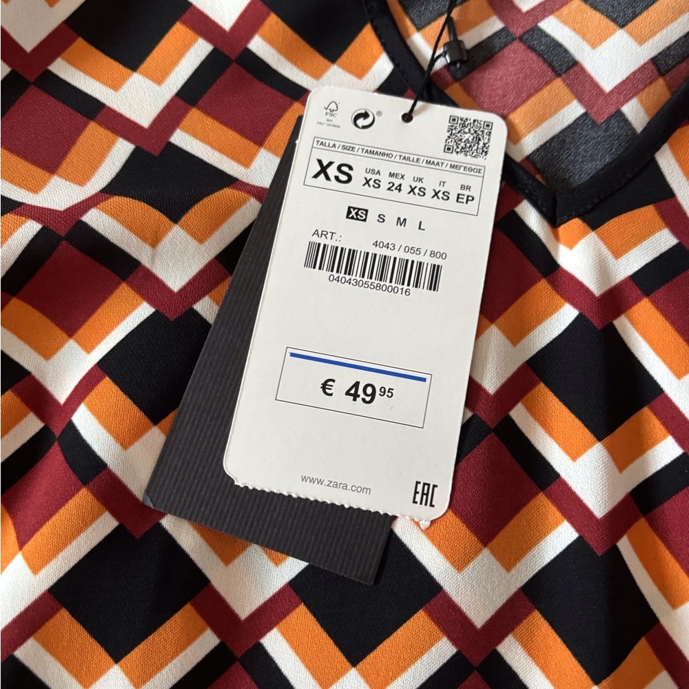 Zara Multicolor Geometric Pattern Tunic Top - Picture 4 of 9